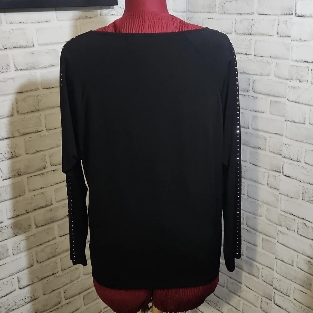 Michael Kors SZ L Black Blouse - Picture 2 of 6